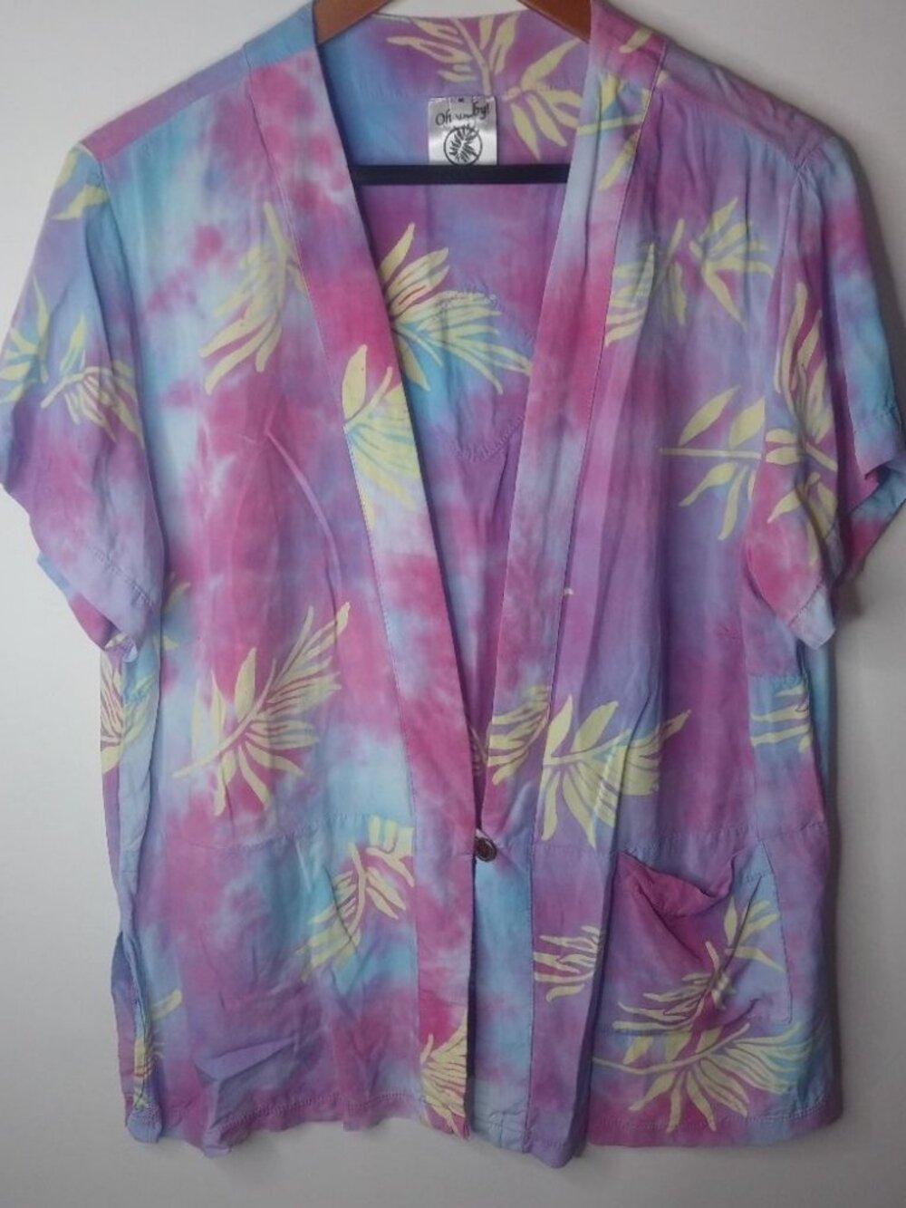 Oh Baby M Purple Blue Aloha Floral Top Maternity